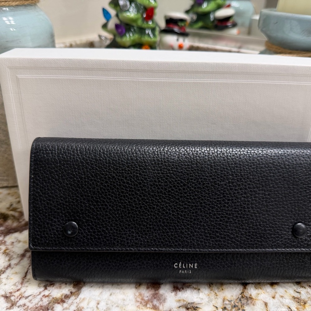 Pristine Celine Large Flap Multifunction Wallet- … - image 1